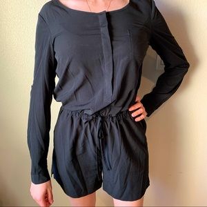 Long sleeve shorts romper